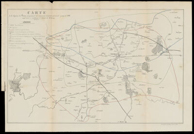 Carte de la Gatine du Poitou comprenant ses anciennes circonscriptions jusqu'en 1789.