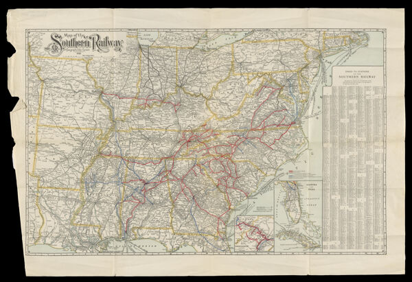 Map of the Southern Railway : geographically correct, 1916