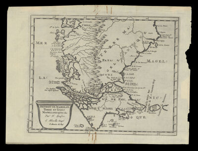 Destroit de Magellan, Terre et Isles Magellanicques, & c. par N. Sanson d'Abbeville, Geogr. Ordinaire du Roy
