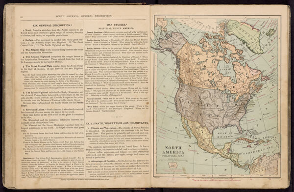 North America: General description. / North America political map.