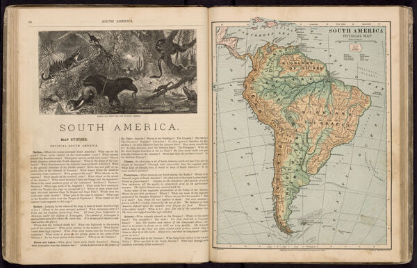South America. / South America physical map