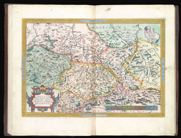 Saxoniae, Misniae, Thuringiae, Nova Exactissimaque Descriptio. || New and most exact map of Obersachsen, Meissen, and Thuringen.