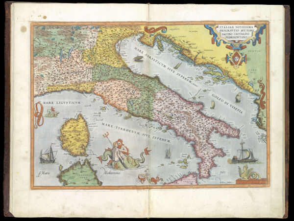 Italiae Novissima Descriptio Auctore Iacob Castaldo Pedemontano|| Newest map of Italy.