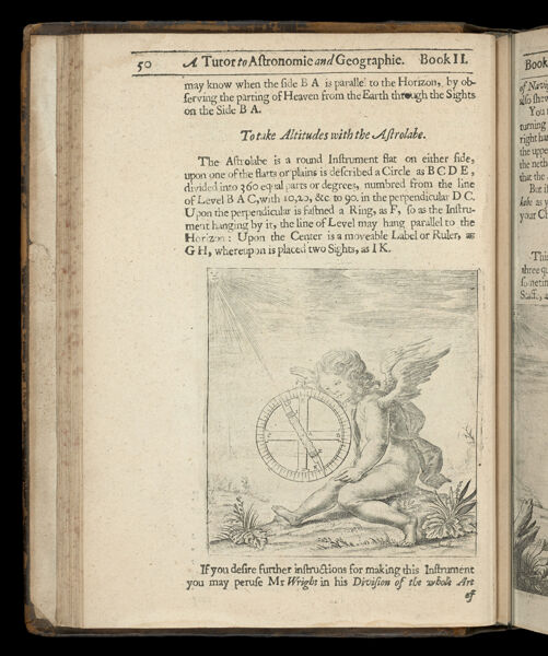 [Untitled image of a cherub with an astrolabe.]