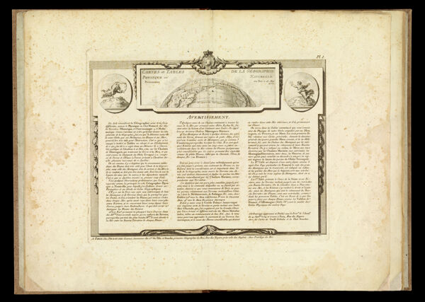 Cartes et Tables Physique ou Presentees. De La Geographie Naturelle. au Roi le 15. Mai 1757.