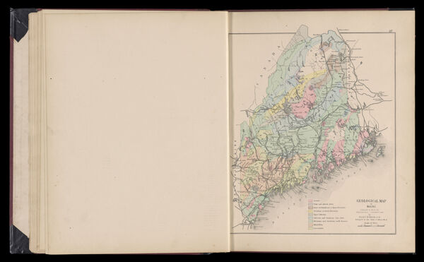 Geological Map of Maine. Colored to show the geological formations by Prof. C.H. Hitchcock geologist to the State of Maine Ph.D.