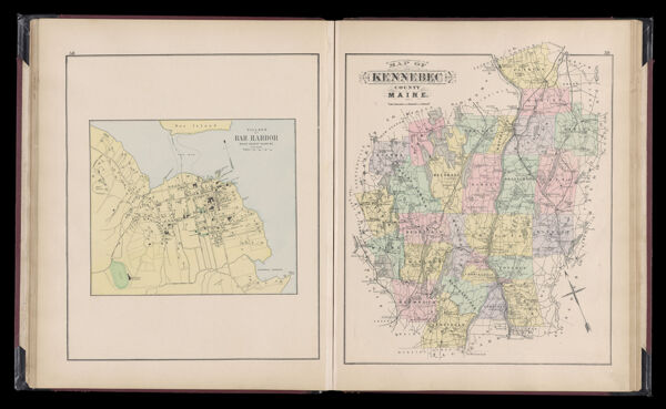 Village of Bar Harbor / Map of Kennebec County Maine