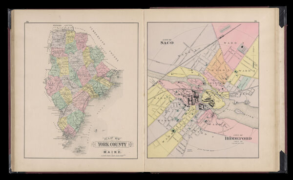 Map of York County Maine / City of Saco - City of Biddeford