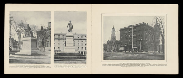 The Longfellow Monument⁠— Longfellow Square, Soldiers' and Sailors' Monument⁠— Monument Square, Young Men's Chrisitan Association⁠— Congress Square