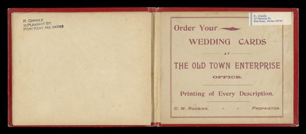 Order Your Wedding Cards at the Old Town Enterprise Office.