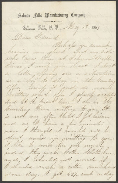 Letter to Master William F. Fletcher, Enfield, Connecticut, from John [Merrianz?]