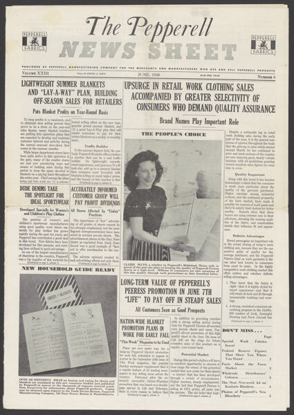 The Pepperell News Sheet, Volume XXIII, June, 1948, Number 6.