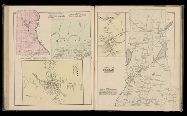 Pleasant Ridge. Plantation No. 1. R2. West Kennebec River; Mayfield; Canaan Village; Cambridge Village; Town of Canaan