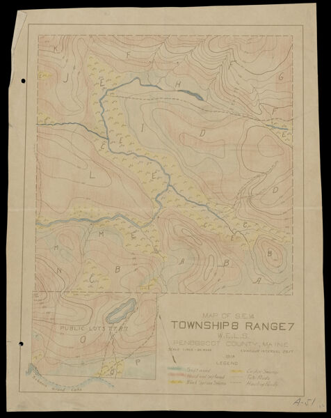 Map of S.E. 1/4 Township 8 Range 7 W.E.L.S. Penobscot County, Maine