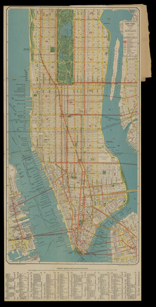 The premier street map of New York :|bhouse numbers, transit lines, postal zones, street index, etc. produced under the direction of Alexander Gross, F.R.G.S.