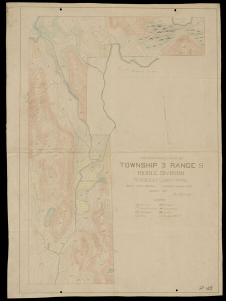 Topographic Map of Township 3 Range 9, Middle Division, Penobscot County, Maine