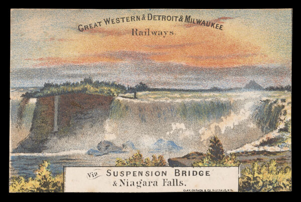 Great Western & Detroit & Milwaukee Railways. via Suspension Bridge & Niagara Falls.