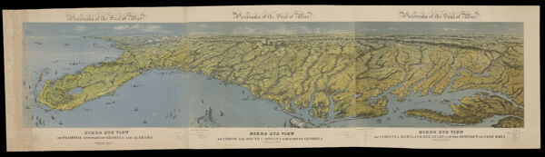 Panorama of the seat of war : birds eye vew of Florida and part of Georgia and Alabama, of North and South Carolina and part of Georgia, of Virginia, Maryland and Delaware and the District of Columbia, drawn from nature and lith. by John Bachmann