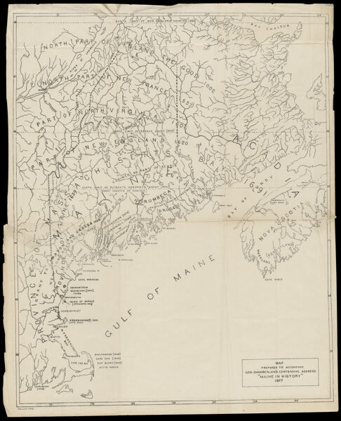 Map prepared to accompany Gen. Chamberlain's centennial address: Maine in History