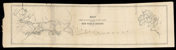 Map showing the plan for shortening the time of passage between New York & London