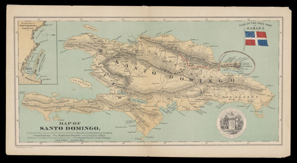Map of Santo Domingo compiled from various official sources showing the domain of the Samana Bay Company of Santo Domingo
