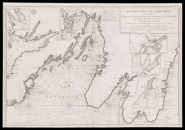 Plan des Côtes de Terre-Neuve I.ere Feuille Contenant la partie Méridionale depuis le Cap de Raze jusqu-au Cap du Chapeau-Rouge