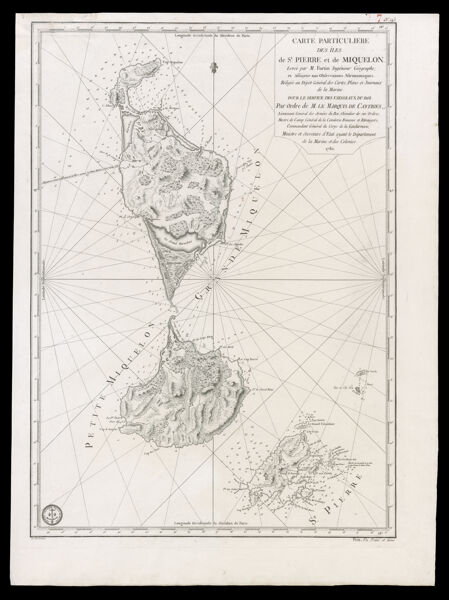 Carte particuliere des iles de St. Pierre et de Miquelon levee par M. Fortin ingenieur geographe
