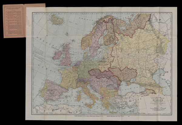 Rand McNally War Map of Europe, showing battle fronts, the war situation on the continent after the peace of Russia.