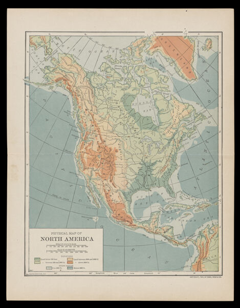 Physical Map of North America