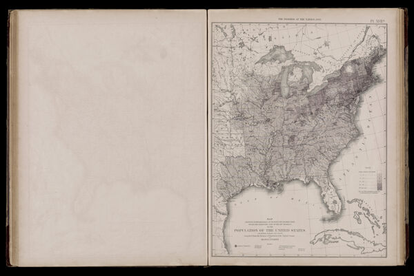 Map showing, in five degrees of density, the distribution, within the territory east of the 100th meridian of the population of the United States (excluding Indians not taxed) compiled from the returns of the population at the fifth census of the United States 1830 / Map showing, in five degrees of density, the distribution, within the territory east of the 100th meridian of the population of the United States (excluding Indians not taxed) compiled from the returns of the population at the eighth census