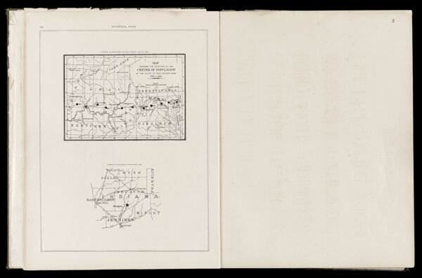 Center of population at each census: 1790 to 1890 / Sketch of the center of population 1890