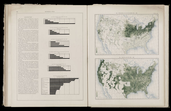 Production of hay per square mile 1890 / Yield of hay per acre 1890