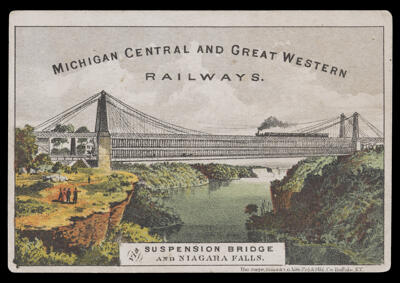 Michigan Central and Great Western Railways. Via Suspension Bridge & Niagara Fallls.