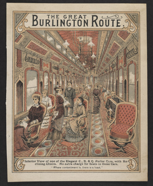 The Great Burlington Route: Interior View of one of the Elegant C., B. & Q. Parlor Cars...