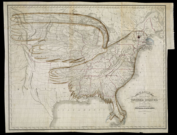 The Eagle Map of the United States Engraved for Rudiments of Knowledge