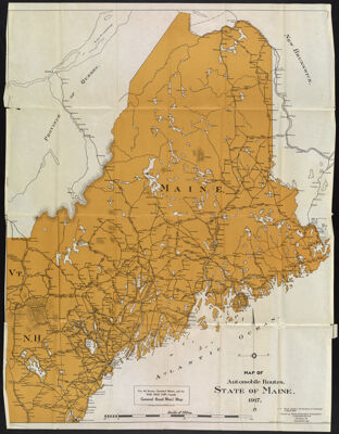 Map of Automobile Routes. State of Maine. 1917.