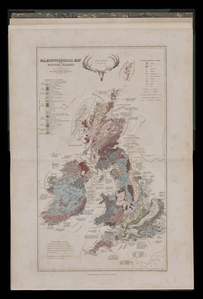 Palaeontological map of the British Islands