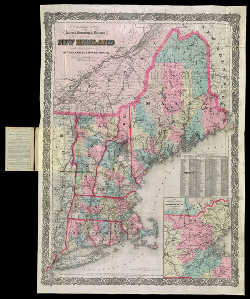 G. Woolworth Colton's Railroad, Township & Distance Map of New England.