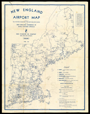 New England Airport Map prepared by the Aviation Committee of the New England Conference of State Aviation Officials; Esso Standard Oil Company, New England Division, April, 1948.