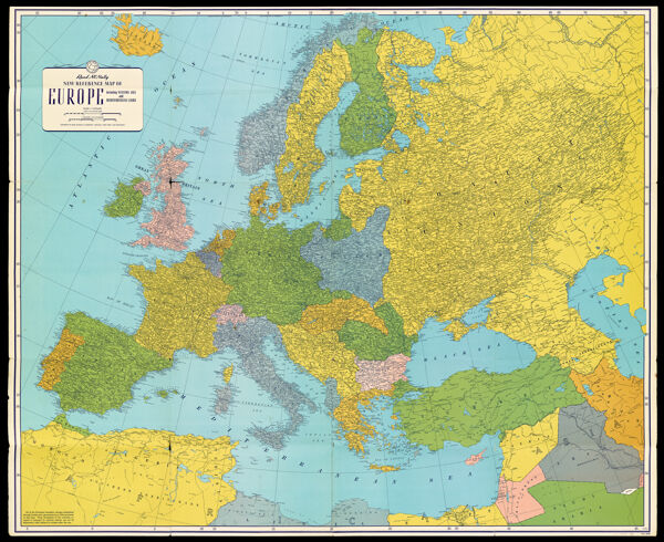 Rand McNally New Reference Map of Europe. Including Western Asia and Mediterranean Lands.