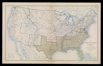 Map of the United States of America, showing the Boundaries of the Union and Confederate Geographical Divisions and Departments, June 30, 1861.