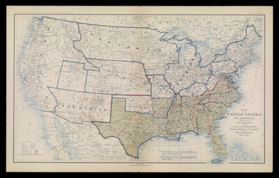 Map of the United States of America, showing the Boundaries of the Union and Confederate Geographical Divisions and Departments, June 30, 1864.