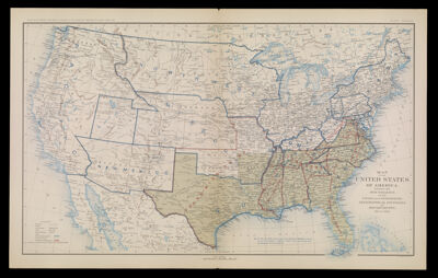 Map of the United States of America, showing the Boundaries of the Union and Confederate Geographical Divisions and Departments, Dec. 31, 1863.