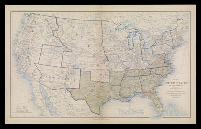 Map of the United States of America, showing the Boundaries of the Union and Confederate Geographical Divisions and Departments, June 30, 1862.