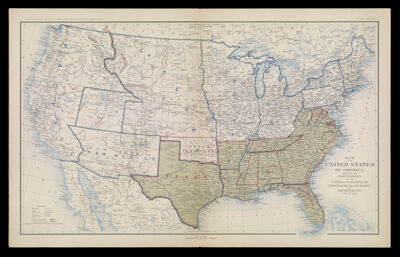 Map of the United States of America, showing the Boundaries of the Union and Confederate Geographical Divisions and Departments, Dec. 31, 1861.