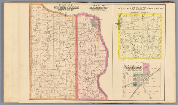 Map of Brush Creek Township - Map of Harrison Township - Map of Clay Township - Frazeysburgh, Jackson Township