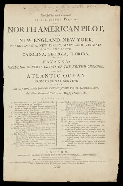New Edition, Much Enlarged, of the Second Part of the North American Pilot
