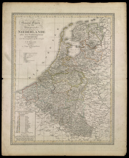 General Charte von dem Konigreiche der Niederlande nebst dem Grossherzogthume Luxemburg nach den vorzüglichsten Quellen entworfen von C.F. Weiland