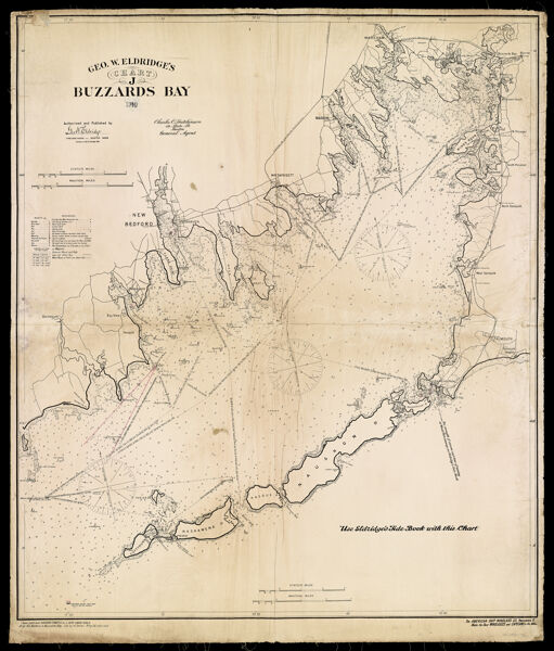 Geo. W. Eldridge's Chart J Buzzards Bay 1910 Authorized and Published by Geo. W. Eldridge.