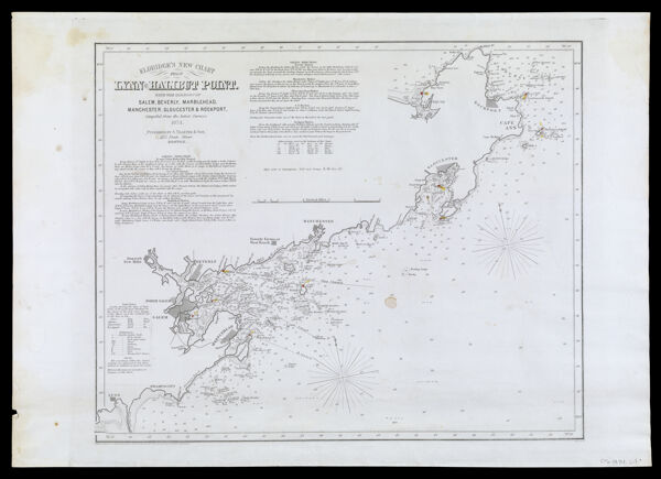 Eldridge's New Chart from Lynn to Halibut Point. With the Harbors of Salem, Beverly, Marblehead, Manchester, Gloucester & Rockport, Compiled from the latest Surveys.